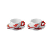 Guzzini - Juego de 2 tazas de capuchino de cerámica con plato de amor 200 ml