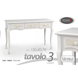 Encantadora mesa shabby de estilo antiguo Con tres cajones cm 120 x 40 x 78 h