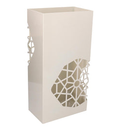 Paragüero rectangular de metal blanco cm25x15h50