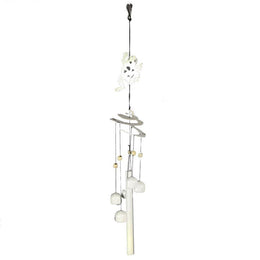 Campana de metal con rana blanca cm10x10h61