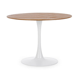 Mesa de madera y aluminio estilo natural Ø100a - 75h