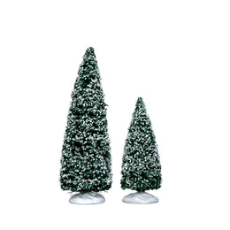 Árbol de enebro nevado Lemax mediano y pequeño
