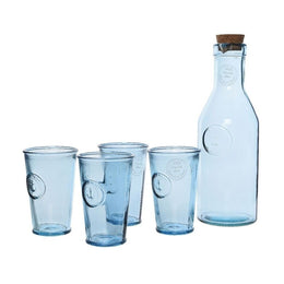 Juego de jarra y 4 vasos de cristal con decoración ancla Kaemingk