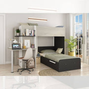 Litera 6885 con escritorio blanco vintage antracita