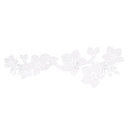 Percha metal 4 plazas flores blancas cm60x20,5x4