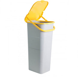 Papelera amarilla con asa de 30 litros - Práctico y resistente