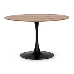 Mesa madera y acero estilo natural Ø120a - 75h