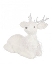 Figura de reno sentado blanco 30x33H