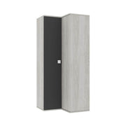 Armario angular 98x96x223h blanco desgastado antracita