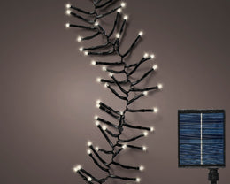 Luces solares en racimo con 8 funciones de efecto parpadeante L 1400 cm