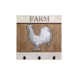 Percha madera gallina 3 plazas cm40x40x7,5