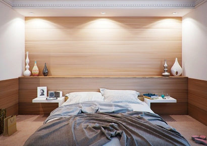 Dormitorio verde y fresco