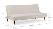 Alma sofá cama 3 plazas Beige efecto terciopelo 180x88x82h cm
