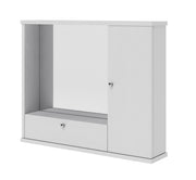 Mueble con espejo para baño de fresno blanco 1 puerta c - solapa h.61x73x14 cm