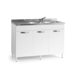 mueble para debajo del fregadero de cocina con 3 puertas Reversible blanco Cm 120x50xH 86