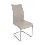 Silla moderna tapizada en cuero ecológico Cappuccino MYRA 41x60x h98 cm