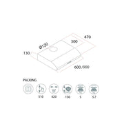 Campana bajo mueble Samet Group Classic 90 blanca