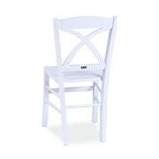 Silla en madera de haya blanca asiento en contrachapado 45x45xh.89 cm