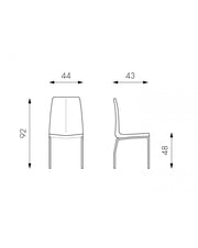 4x Sillas de piel sintética - Viva