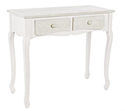 Consola en MDF con dos cajones Bianca CLORINNE 90x40x h78 cm