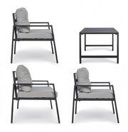 Salón de jardín antracita con cojines desenfundables