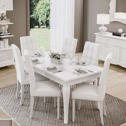 Giselle White Extendible Tabla 160/205x90x H78 cm