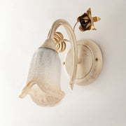 Aplique de hierro Marfil Oro rosa una luz 23x h26 cm