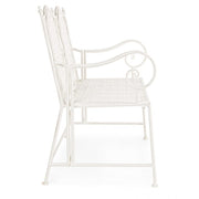 Banco biplaza plegable en acero blanco EMILY 115x60x h92 cm
