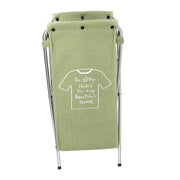Cesta plegable de tela de saco verde cm 29x33.5h66