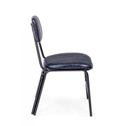 Silla Debbie azul vintage de ecopiel