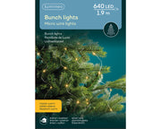 Luz navideña para exterior e interior, color blanco cálido, L 190 cm, 640 LED