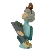 Florero mujer resina azul cm16,5x12h32