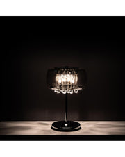 Lámpara de sobremesa espejo en cristal y metal cromado gris STS