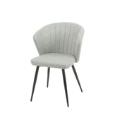 Silla Acolchada Krid en Tela Gris Claro con Patas de Metal Negro 44 x 41 x 82 cm