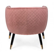 Sillón tapizado Caitlin tapizado en terciopelo rosa antiguo