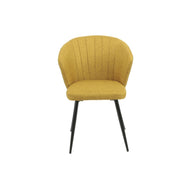 Silla Tapizada Amarilla con Patas de Metal Negro 44 x 41 x 82 cm