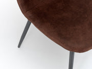 Silla de piel sintética con asiento marrón 44x50x84 cm