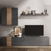 Sistema de pared Sabry 301 cm roble titanio Kadiz