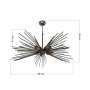 Salem MDL3806 Lámpara de techo 5 luces metal negro