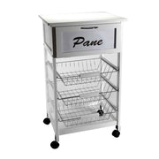 Trolley con ruedas de madera para cocina con casa 47 x 37 x 85 H CM CM