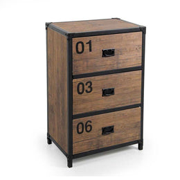 Muebles de cajón industrial urbano Madera de metal 59 x 39 x 89 H CM