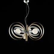 Araña de luces de hierro Tortora blanco tres luces Acabados cromados 58x h30 cm