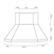Campana extractora URBAN CORNER de acero inoxidable bruñido 105x105 cm
