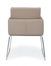 Silla con reposabrazos en polipiel Tortora SIXTY 60x54x h80.5 cm