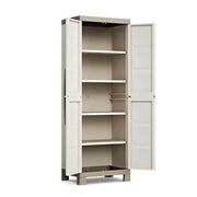 Armario multiusos de dos puertas y cuatro baldas Beige EXCELENCIA 89x54x h182 cm