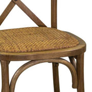 Silla cross wood asiento tejido apilable marrón cm50x50h46.5 - 88