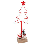 Árbol LED de metal con Papá Noel rojo cm7x15h39