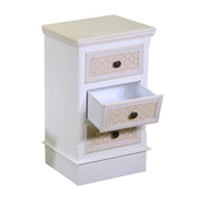 Mueble de madera Lausanne 3 cajones color crema cm37x30h64