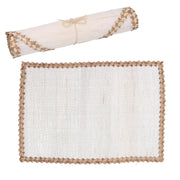 Mantel camino de mesa rectangular de tela blanca cm30x150