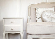 Cómoda de madera blanca de 2 cajones Clorine 41 x 33,5 x 68 cm